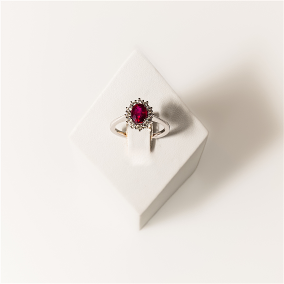 Anello Monaldi Gioielli Donna in Oro bianco Rubino 1.30 Ct A1433RU-DAV - A1433RU-DAV